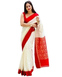 Traditional Red and White sarees 1