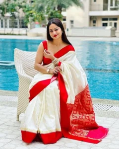 Traditional Red and White sarees 2